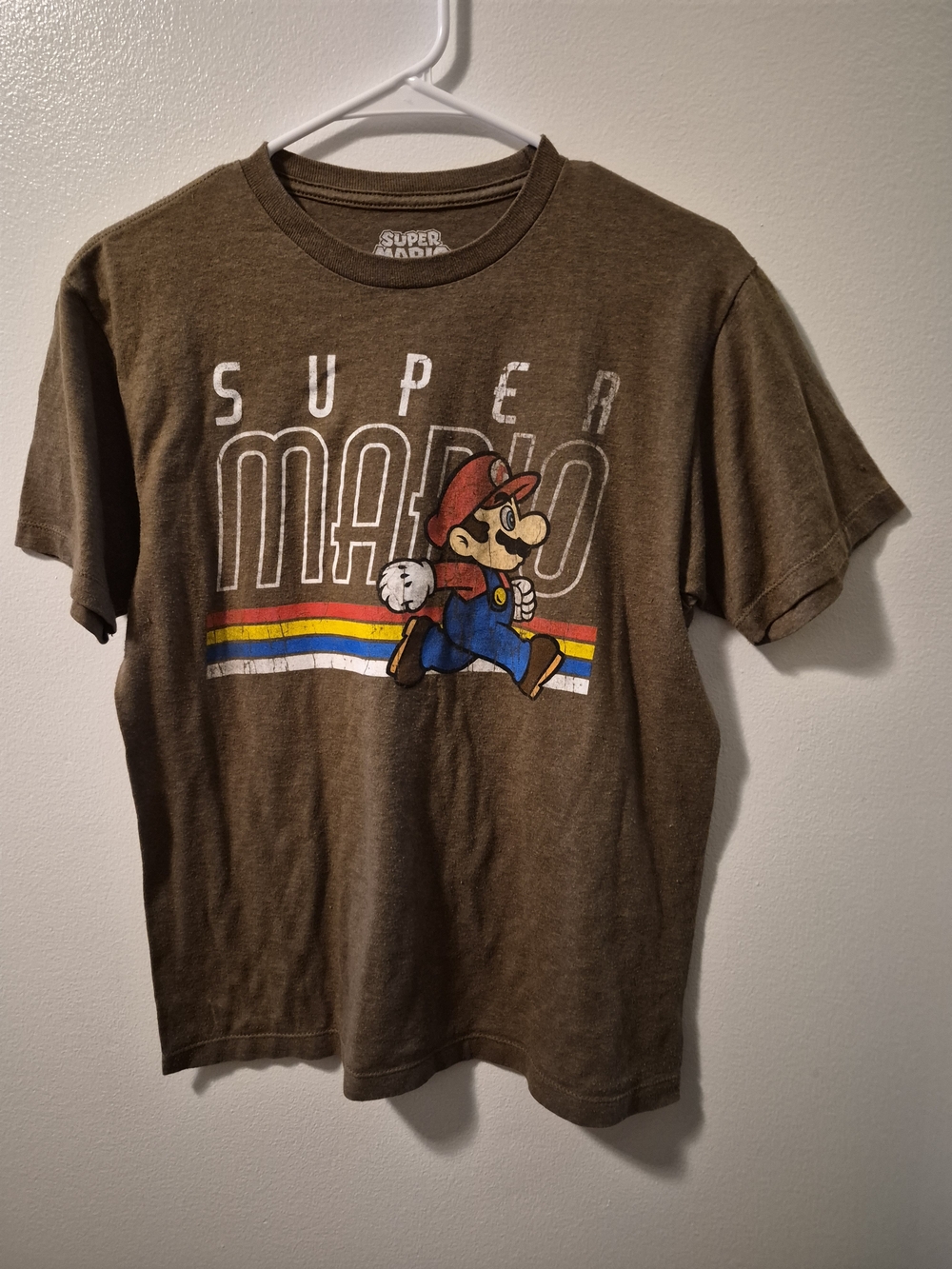 Super Mario Men's Short Sleeve Graphic Tee - Brown